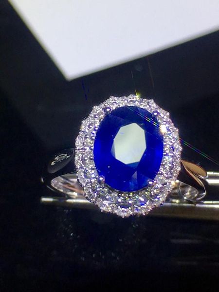 

926 fine jewelry sapphire ring natural royal blue sapphire 2.4ct gemstones diamonds jewelry for women diamonds rings, Golden;silver