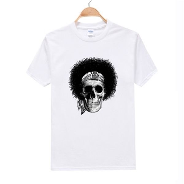 

мода лето мужские твердые футболки забавный череп печатных мужчин с коротким рукавом o-образным вырезом короткая футболка high street top cl, White;black