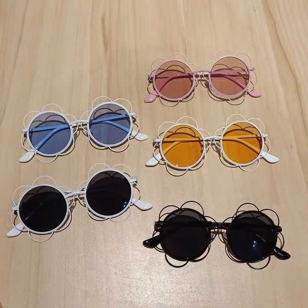 

sunglasses children girl floret modelling lovely personality show glasses, White;black