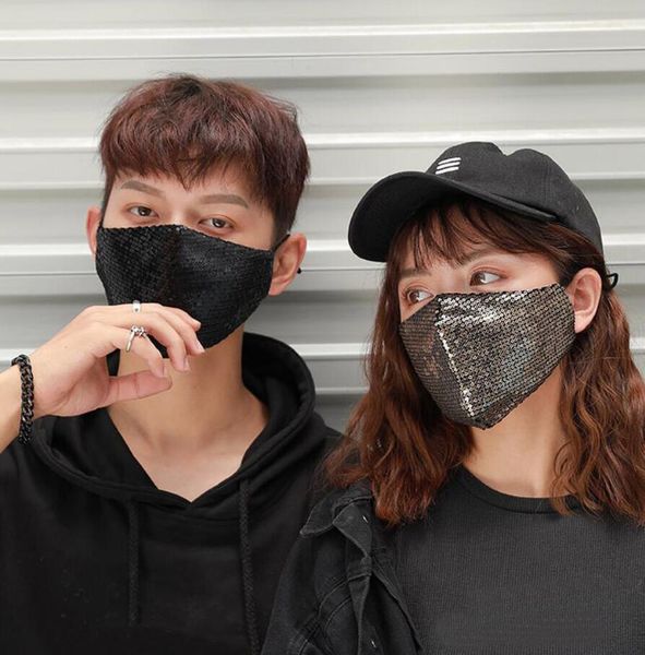 

fashion sequin face mask earloop bling bling protective masks pm2.5 dustproof mouth cover fashion glitter mouth mask cotton sports mask