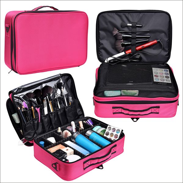 

professional luxury makeup bag women cosmetic case oxford female korean make up box large capacity travel wash bag