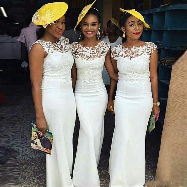 

lace mermaid long bridesmaid dresses slim formal honor of maid custom made robe de bridesmaid prom party gowns formal spring, White;pink