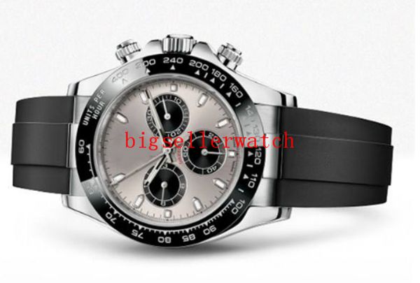 

men rubber strap sport watch 116519 luxury wristwatch automatic mechanical watch 18k white gold ceramic bezel mens watches no chronograph, Slivery;brown