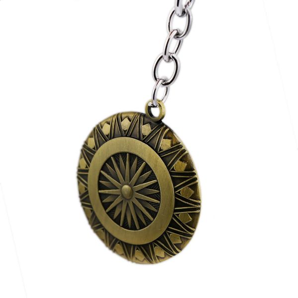 

10pcs/lot wholesale justice league keychain bronze shield key chains trinket souvenirs men chaveiro jewelry, Silver