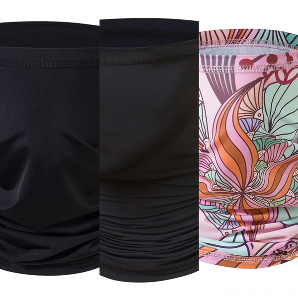 

hgda3 2020.women scarf styles mask 38 face silk chiffon handkerchief outdoor windproof half face dust-proof sunshade masks scarfshipping, Black