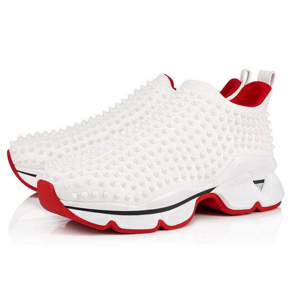 

2019 designer shoes spike sock donna studded spikes sneakers red bottom mens womens spikes training shoes, Black