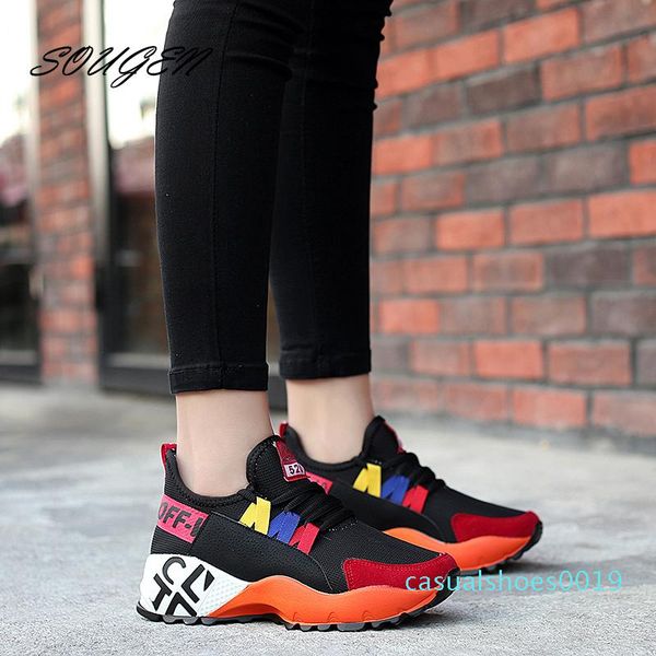 

summer casual womens shoes tennis feminino flat calzado mujer sneakers ons women creepers platform shoes chaussures femme 2019 c19, Black