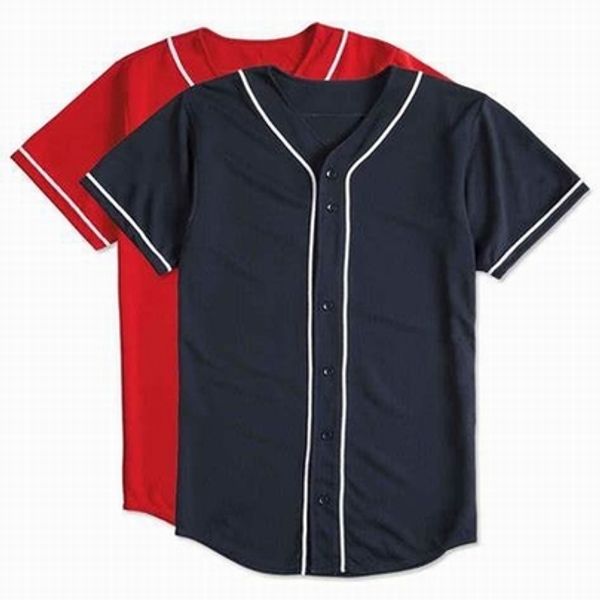 

4544 Custom Baseball Blank jersey Button Down Pullover Men Women size S-3XL