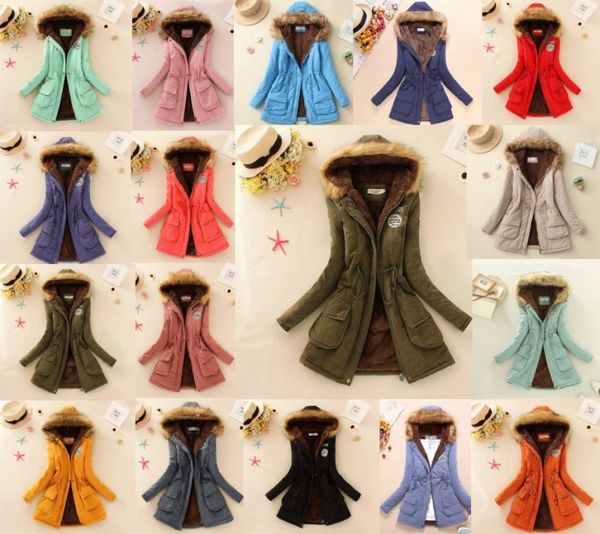 

women winter jacket warm flannel parka hooded women clothes designer luxury coat long sleeve basic ladies jacket, Black