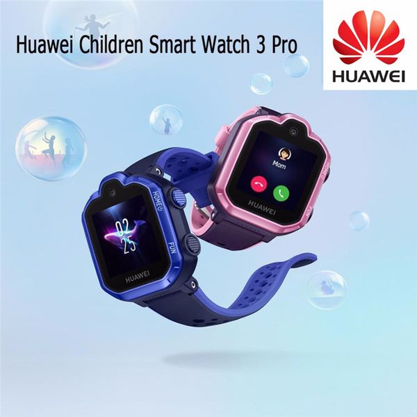 Original Huawei Watch Kids 3 Pro Smart Watch Suporte LTE 4G Telefone Chamando GPS NFC HD Câmera de Relógio de Pulso para Android iphone À Prova D 'Água