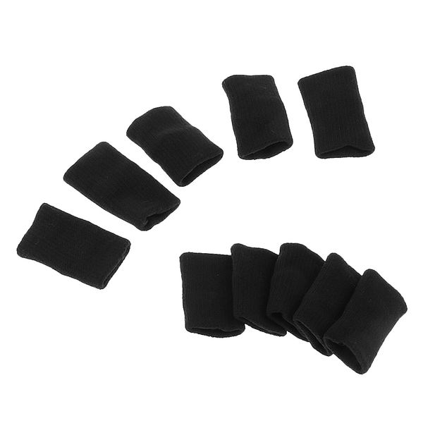 

10 pieces elastic sport finger protector sleeves support guards for basketball volleyball tennis royal blue black