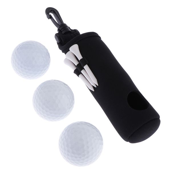 

neoprene practice golf ball tees bag carry storage pouch case holder black