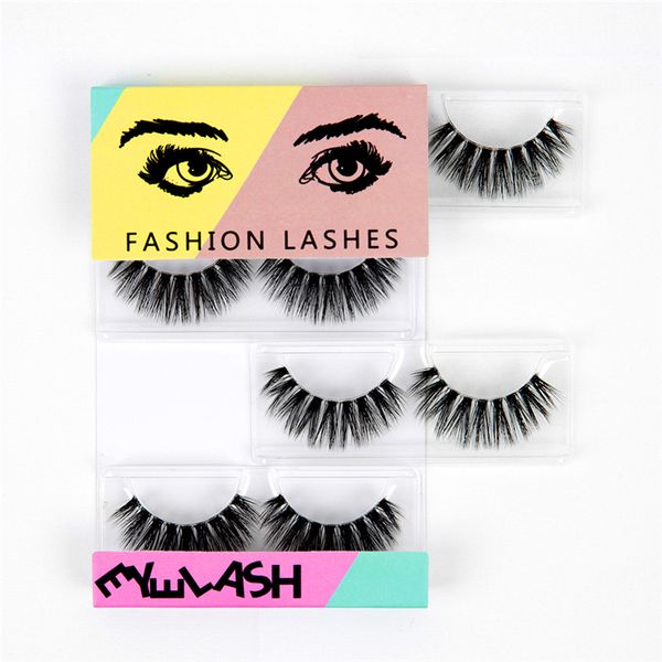 

4 pairs lot mink lashes thick curl natural long fashion false eyelashes semi-hand full strip eyelashes natural eyes makeup
