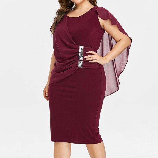 

2019 summer dress fashion women casual chiffon plus size solid o-neck sleeveless loose dresses party night vestidos ed, Black;gray