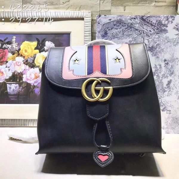 

2019a1 designer bag luxury designer bag backpack bag leather fashion logo large capacity simple trend 1:1 imitation m432265, Blue;gray
