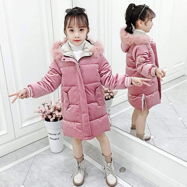 

cartoon corduroy fall parkas winter cotton padded jacket little girls' air cotton padded coat beautiful velvet suit 4-14year 348, Blue;gray