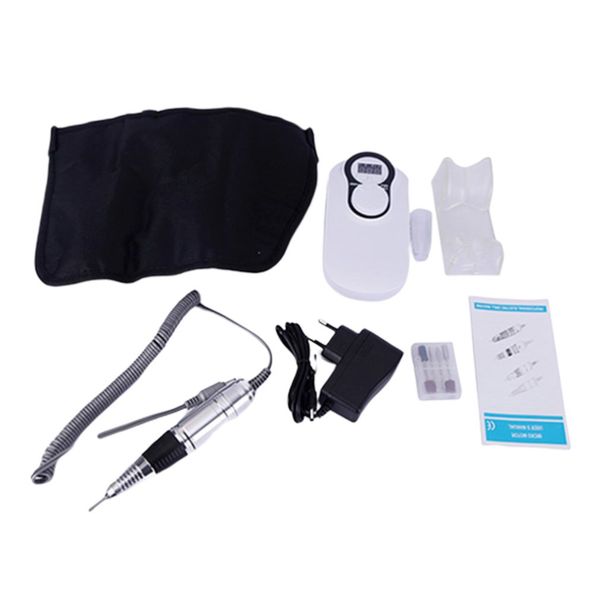 

nail art equipment polishing machine rechargeable portable 30000 turn electric unloading with waist pack, Silver