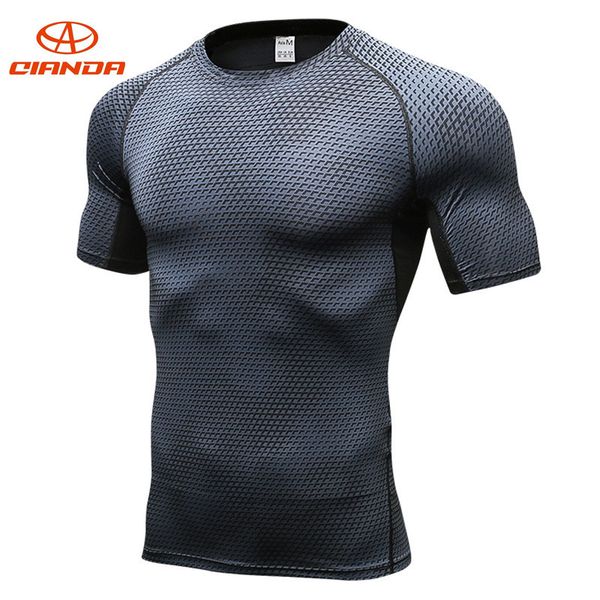 

новый тонкий fit запуск футболки тренировки рубашки мужчины спорт quick dry дышащий мужчины джерси велоспорт джерси с коротким рукавом спорт