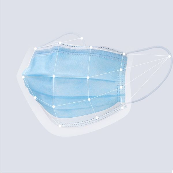 

dhl100 pieces of disposable masks 3 layers non-woven dustproof face protection mask breathable thick adult