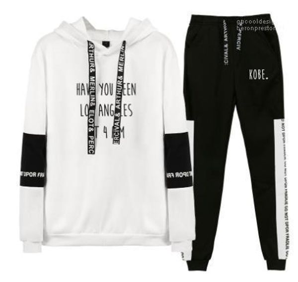 

pullover loose male clothing letter printed hooded casual boys sports suits spring mamba mens kb tracksutis rip, Gray