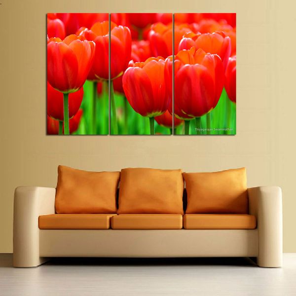

3Panel Modern Flower Picture Wall Pictures For Living Room Oil Paintings Art Hd Print Canvas Painting On Cuadros No Frame