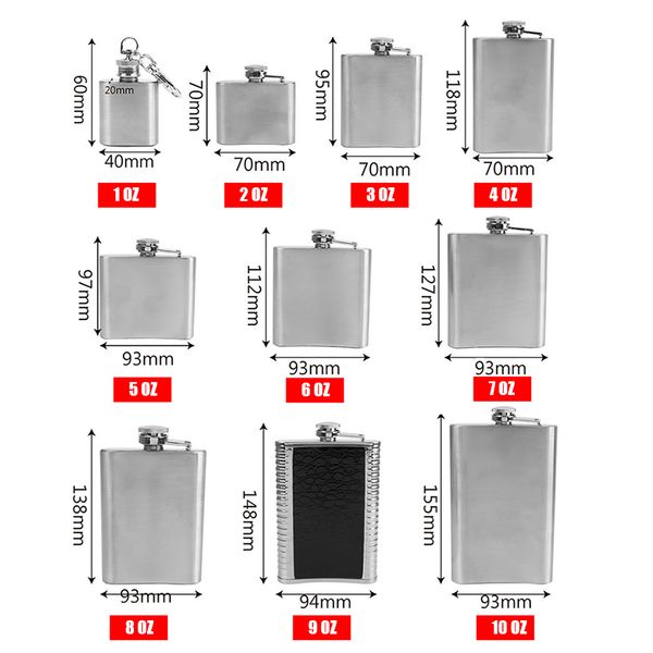 

niceyard vodka rum flagon wine whisky pot bottle wear and corrosion resistance hip flask 1oz-10oz stainless steel portable