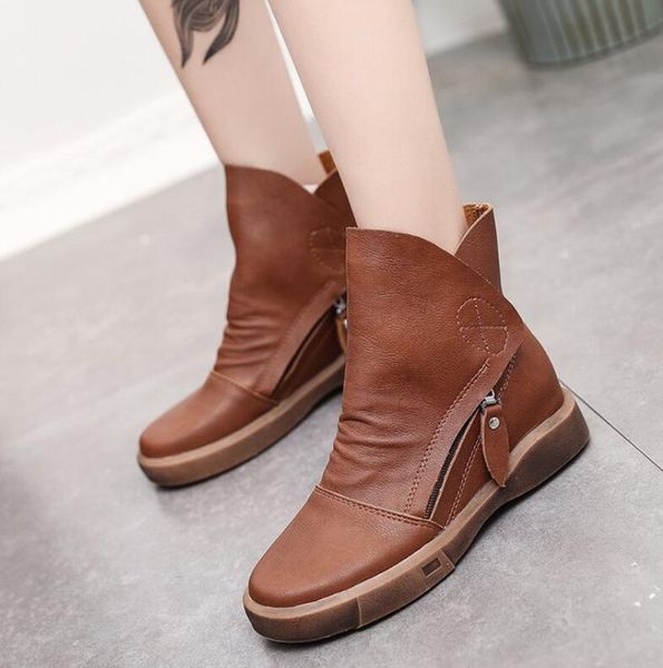 

women ankle boots shoes woman 2018 spring fall vintage women boots female thick heel motorcycle black women's shoes