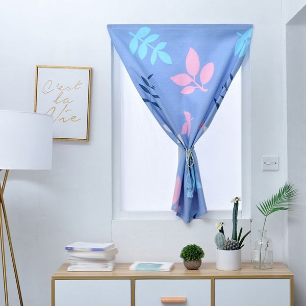 

colorful leaves print design punching magic stickers blackout window curtain cute kids girl bookroom bedroom curtains