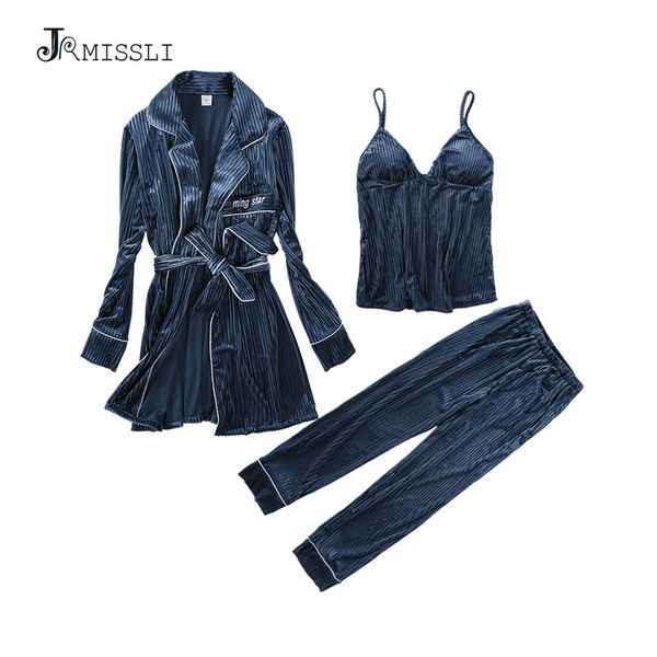 

jrmissli зимняя пижама женщины пижамы толстые теплые твердые женские пижамы набор бархат femme пижамы ночной костюм, Blue;gray