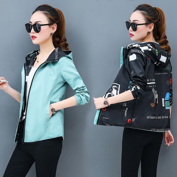 

m-4xl short coat female spring and autumn 2019 new wave spring korean loose popular tooling casual jacket wild windbreaker, Black;brown