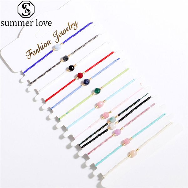 

красочные рисовые бисер женщины браслеты мода плетеные регулируемый шармов цепи браслет для женщин дружба jewelry gift-z, Black