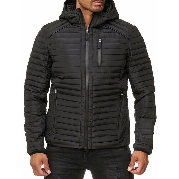 

зимние мужские куртки с капюшоном пальто причинной zipper куртка мужчина parka теплой одежда мужчина streetwear одежда для dropshipping, Black