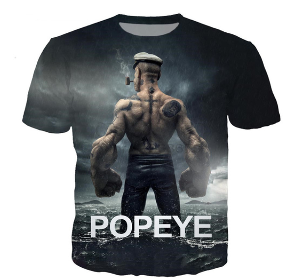 

2019 классический мультфильм popeye новые fashiont-рубашка мужчины женщины лето унисекс 3d печати с коротким рукавом crewneck повседневная т, White;black