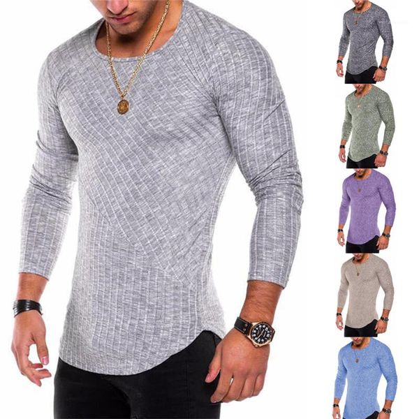 

male tees crew neck designer mens tshirts spring autumn long sleeve solid color mens casual slim, White;black