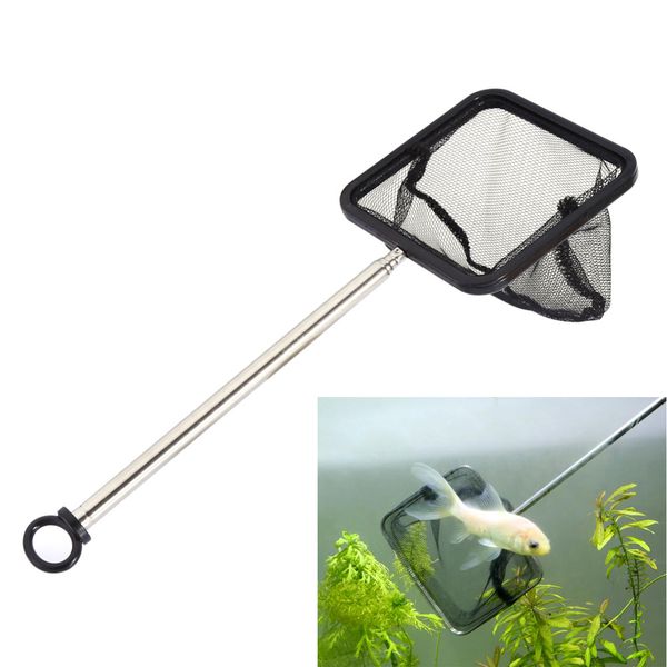

aquarium net extendable shrimp small betta tetra fish net square folding fishing network baits cast mesh trap pesca