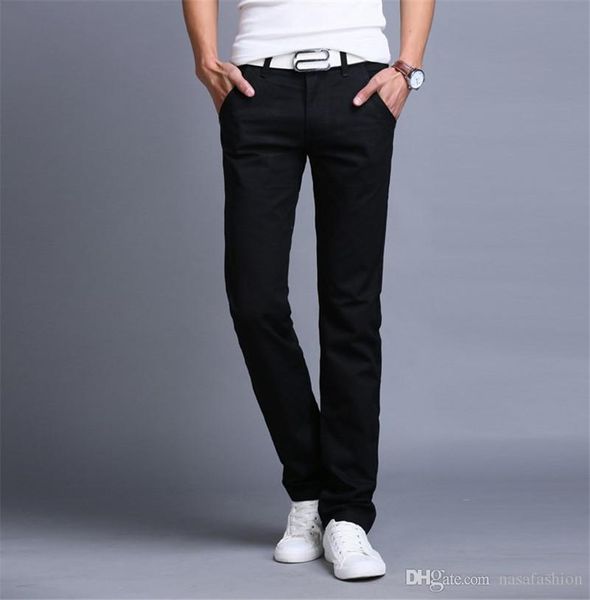 

spring mens solid color pants fashion casual sports long trousers summer male designer pants with pocket, Black