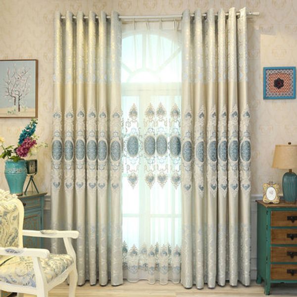

european embroidery simple high shade curtains for living dining room bedroom