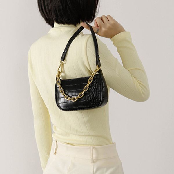 

retro baguette underarm shoulder messenger bag women new trend avocado crocodile pattern small tote bags female casual simple