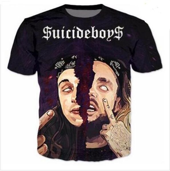 

summer style men/women short sleeve t-shirt $uicideboy$ 3d digital print t-shirts for tees shirts loose casual tees usq022, White;black