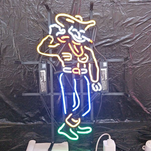 

factory custom cartoon neon sign light outdoor display club entertainment decoration glass neon lamp light metal frame 17'' 20&#03