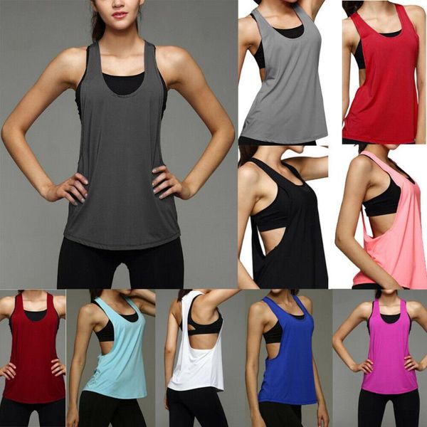 

women summer loose sport vest training run tank blouse, White