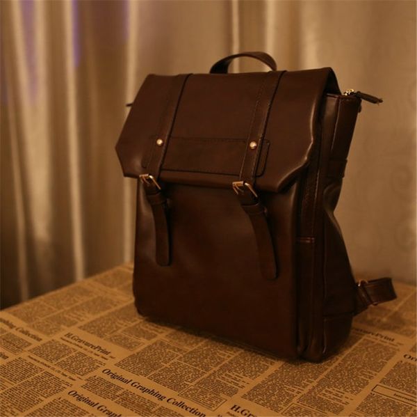 

designer backpack luxury designer backpacks korean version simple college style retro postman bag pu leather schoolbag fashion