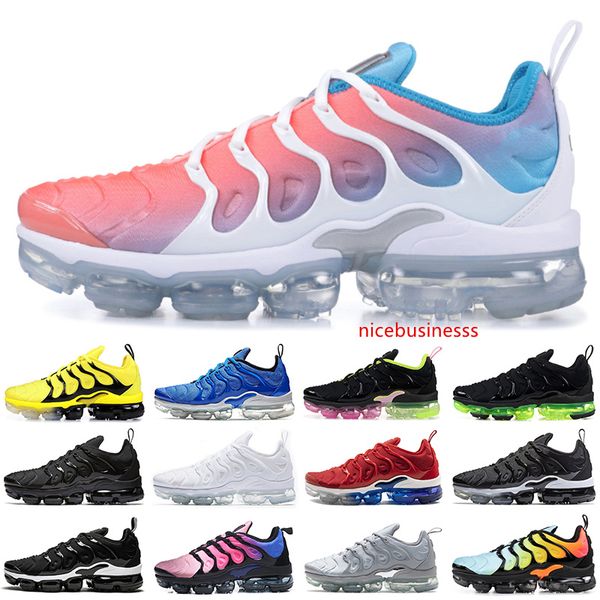 

2019 tn plus bumblebee running shoes for men women triple black white lava glow red mens designer shoe trainers sports sneakers size 36-45