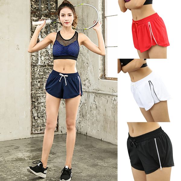 

womens yoga shorts fitness beach sports jogging casual sport short black red white summer 2019, White;red