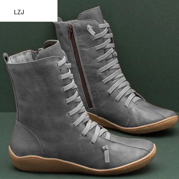 

women ankle boots autumn female deep shape pointed toe zip vintage fashion shoes ladies platform mujer flats heels work boots, Black