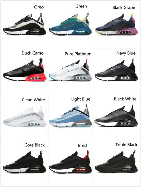 

2090 men women running shoes pure platinum duck camo bred triple black white 2090s mens sports sneakers size 36 -45