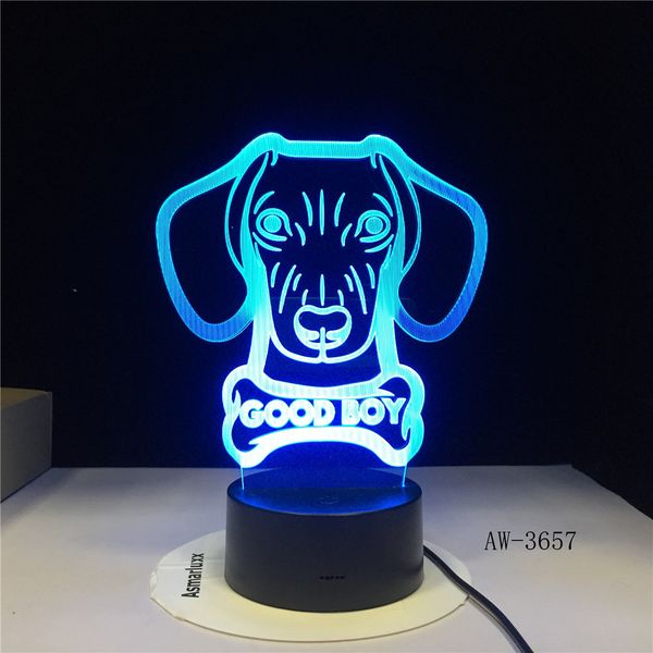 

beagle basset hound pug puppy dog doggy 3d led night light rgb usb lamp 7 color change boy kid girl rc gift toy aw-3657