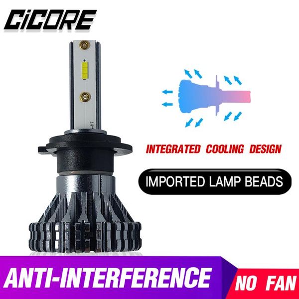 

cicore h 4 led car headlight bulbs h7 h11 h1 h4 hb3 hb4 55w 12000lm v6 pro csp chip 9005 9006 fog light 12v 6000k fanless power