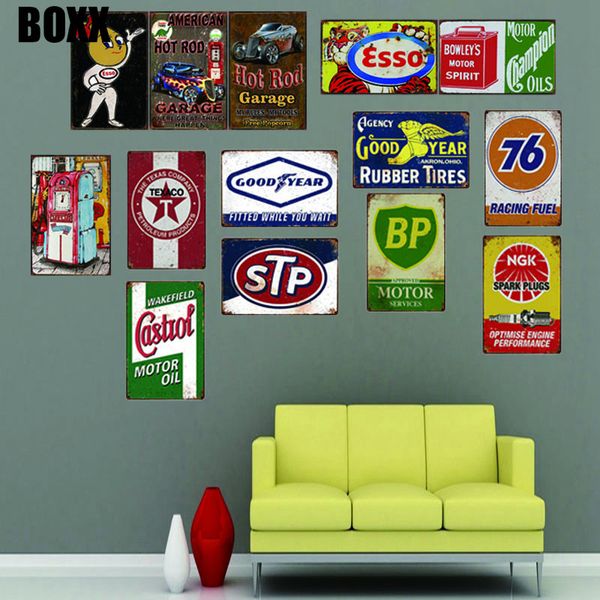 

motor oil garage tin metal sign vintage plate wall pub home art decor car iron poster cuadros painting for living room