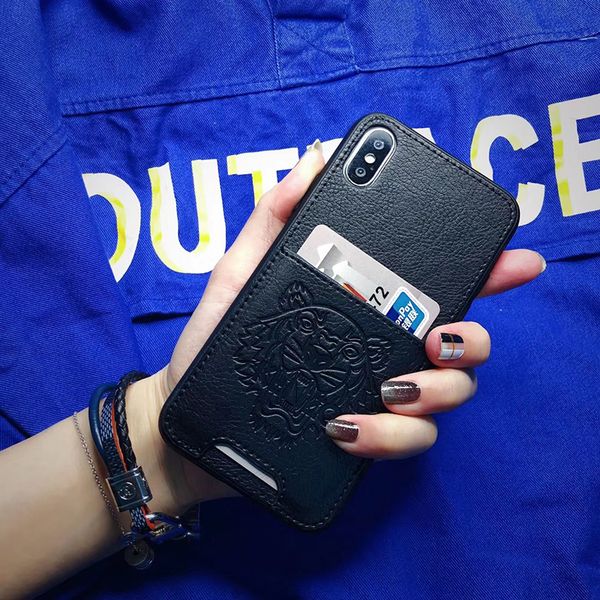 

one piece pu phone case designer phone cases for iphone 7 8 p x xs max tiger head phone back cover instagram hot